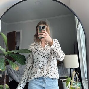 Banana Republic Black and White Polka Dot Blouse